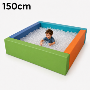 Piscina de Bolinhas 150x150cm - Quatro Cores (Com Bolinhas)